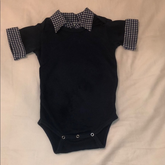 Brimmed Boys Collared Onesie - Picture 1 of 5